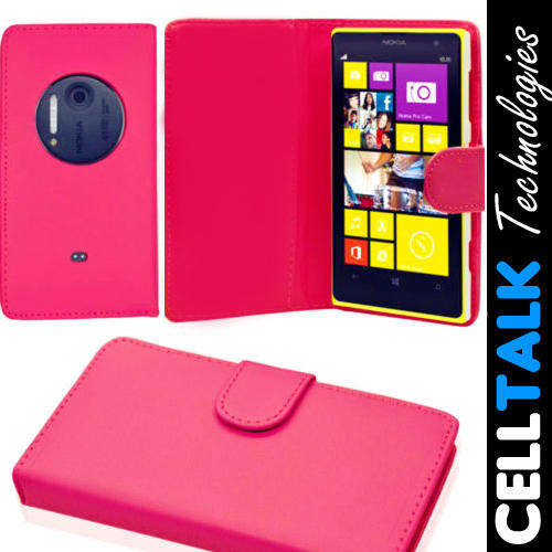 Flip Pouch Leather Case For Nokia Lumia 1020 PINK