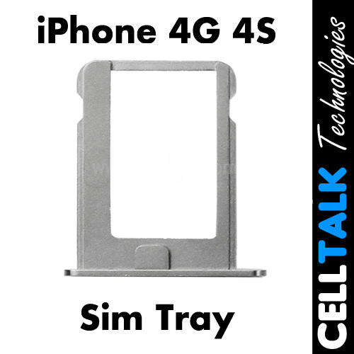 Sim Card Tray Holder For iPhone 4G 4S SILVER + FREE Sim Eject Tool