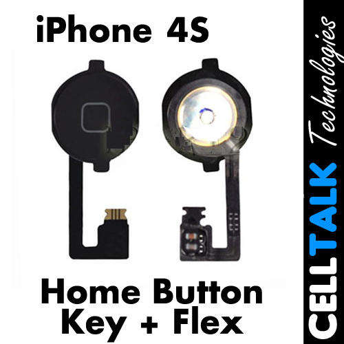 Home Button + Flex Cable For iPhone 4S BLACK