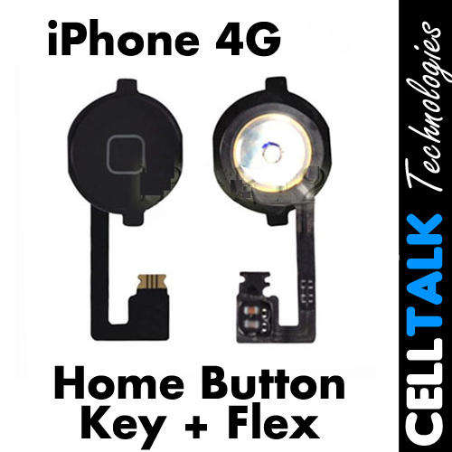 Home Button + Flex Cable For iPhone 4G BLACK