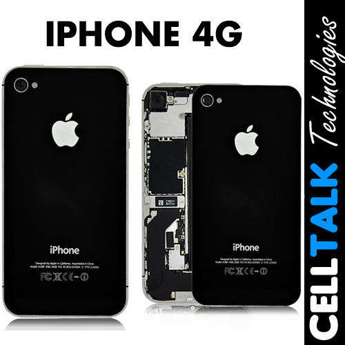 iPhone 4 Original Glass Back Cover Battery Door BLACK