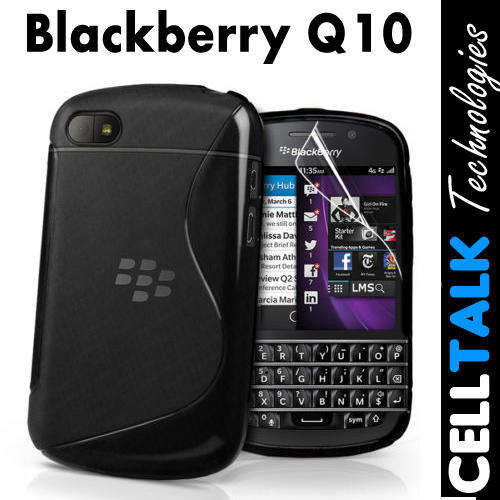 TPU S Line Soft Gel Silicone Case For Blackberry Q10 BLACK