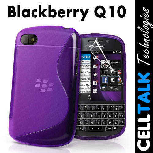 TPU S Line Soft Gel Silicone Case For Blackberry Q10 PURPLE