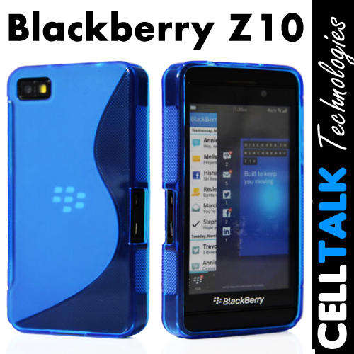 TPU S Line Soft Gel Silicone Case For Blackberry Z10 BLUE