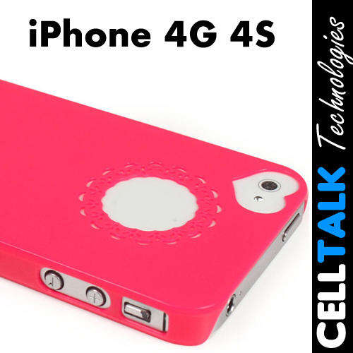 Fashion Cute Color Sweet Heart Case Cover Skin For IPhone 4 4S 4GS PINK