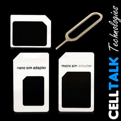 Micro Nano Sim Adpaters With Sim Eject Tool For Samsung iPhone Blackberry