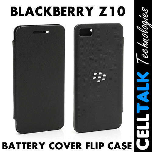 Slim Flip Leather Battery Back Cover Case For Blackberry Z10 BLACK
