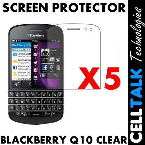 Pack of 5 LCD Screen Guard Protector For BLACKBERRY Q10 CLEAR
