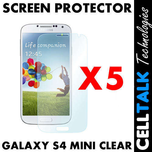 Pack of 5 X LCD Screen Guard Protector For Samsung Galaxy S4 Mini CLEAR
