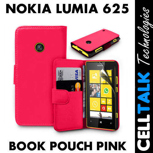 Flip Pouch Leather Case For Nokia Lumia 625 PINK