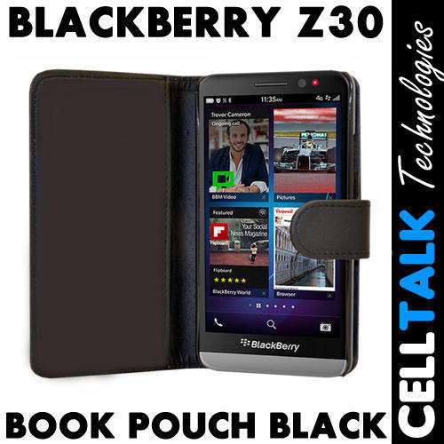 Flip Pouch Leather Case For Blackberry Z30 BLACK