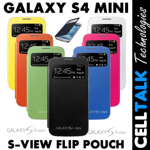 S View Flip Case For Samsung Galaxy S4 Mini i9190 ASSORTED COLOURS