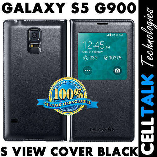 S View Flip Case For Samsung Galaxy S5 G900 G9005 BLACK** CHRISTMAS SPECIAL**