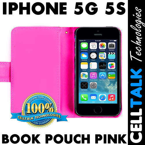 Flip Book Cover Leather Case For iPhone 5S 5S PINK