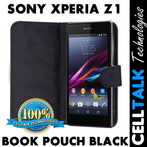 Flip Leather Book Case Pouch For Sony Xperia Z1 BLACK