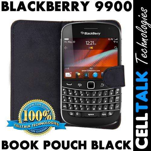 Flip Leather Book Case Pouch For Blackberry 9900 Bold BLACK