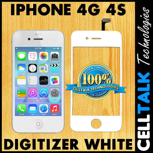 Front Glass Touch Digitizer For iPhone 4G 4S WHITE