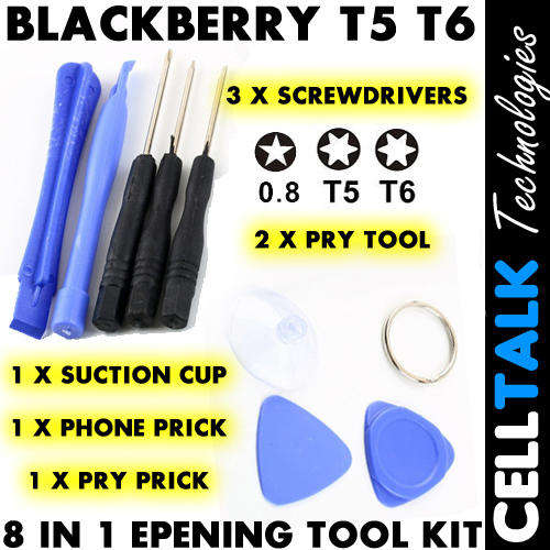 8 in 1 Opening Pry Tool Screwdriver Repair Kit For Blackberry T5 T6