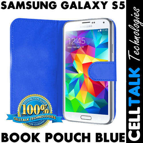 Flip Leather Book Case Pouch For Samsung Galaxy S5 G900 BLUE