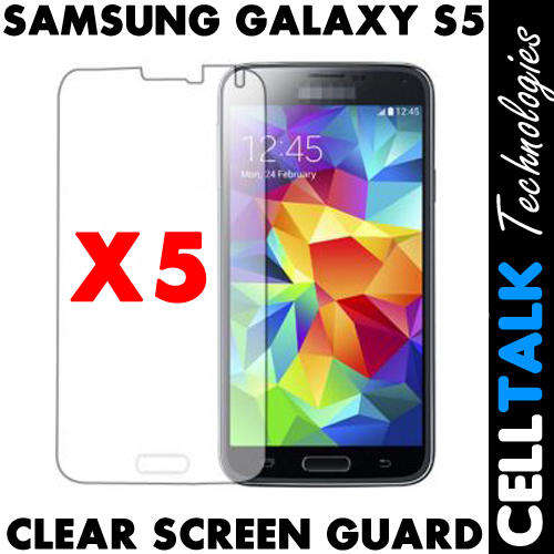 Pack Of 5 X LCD Screen Guard Protector For Samsung Galaxy S5 Mini G800 CLEAR