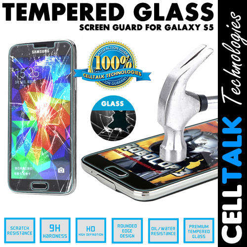 Tempered Glass Screen Guard Protector For Samsung Galaxy S5 G900 RETAIL PACK