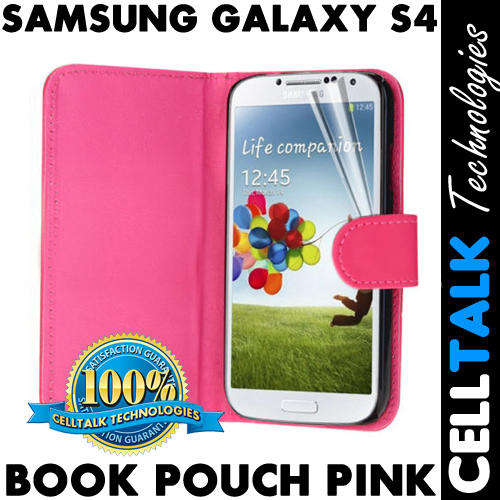 Flip Pouch Leather Case For Samsung Galaxy S4 i9500 PINK