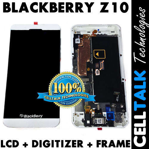 Blackberry Z10 Original OEM LCD + Digitizer + Housing Complete Unit DIY WHITE