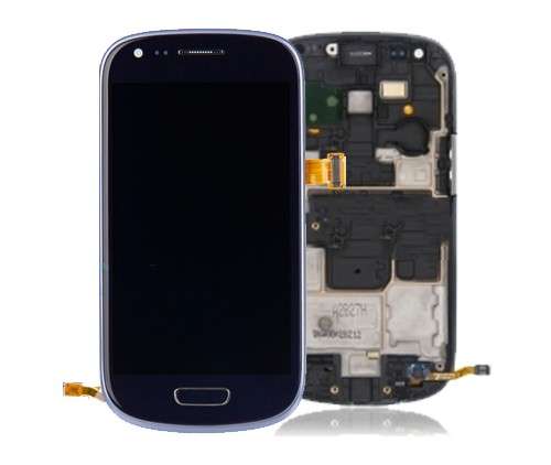 Samsung Galaxy S3 Mini i8190 LCD + Digitizer Screen Complete Unit BLUE + frame