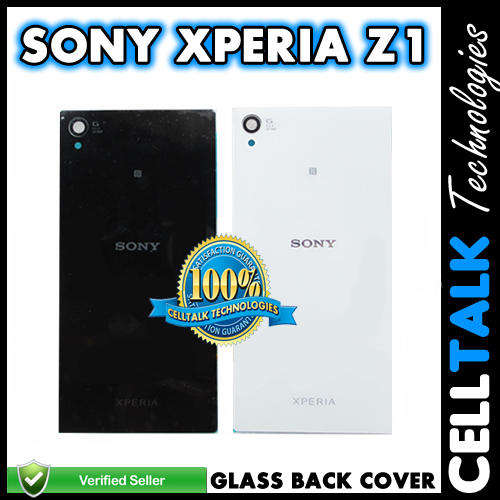 ORIGINAL SONY XPERIA Z1 BATTERY GLASS BACK COVER HOUSING BLACK