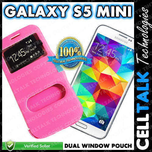 Samsung Galaxy S5 Mini Dual Window Magnetic Book Pouch G800 PINK