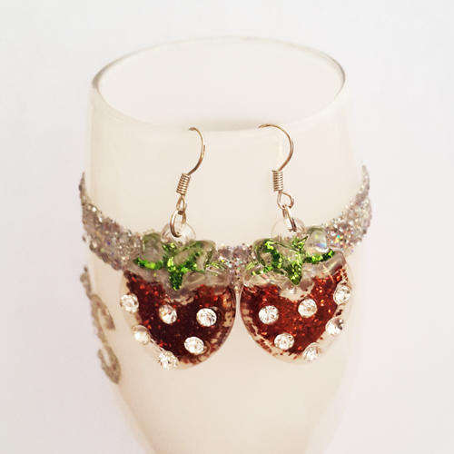Strawberry Chandelier Earrings **RED**