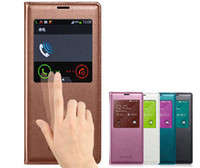 S View Flip Case With IC Chip For Samsung Galaxy S5 G900 G9005 GOLD