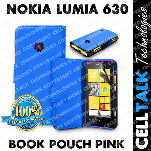 Flip Pouch Leather Case For Nokia Lumia L630 BLUE