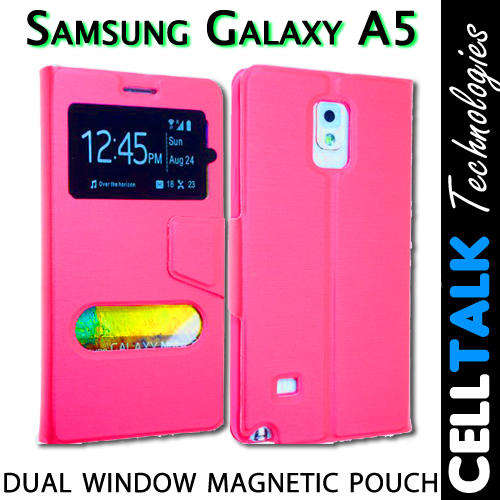 Samsung A5 Dual Window Cover Case **PINK**