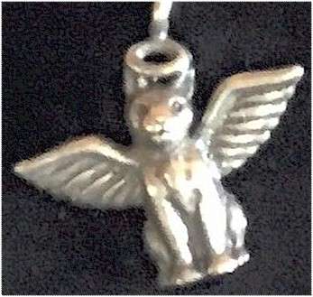 ANGEL CAT PENDANT/CHARM - STERLING SILVER