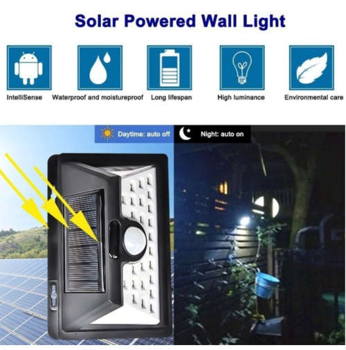 32 LED  Wall Solar Light Outdoor Security Lighting Nightlight Waterproof IP
