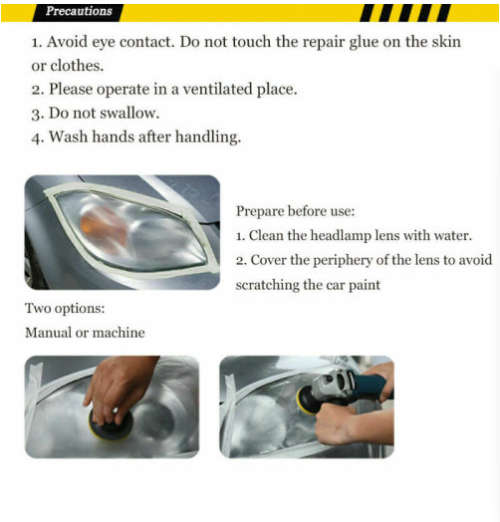Car Headlight Lens Restoration DIY System Professional Restorer Polishing Kit