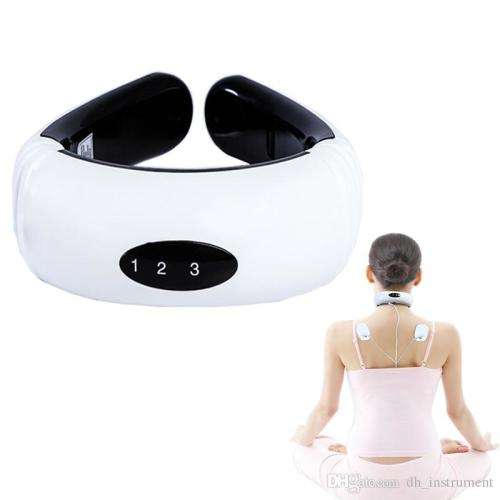 NECK MASSAGER WITH ELECTRONIC PULSE AND PADS