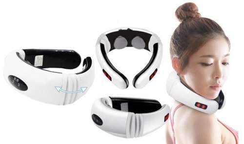 NECK MASSAGER WITH ELECTRONIC PULSE AND PADS