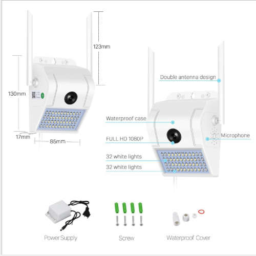 1080P WiFi IP Camera Wall Lamp