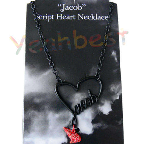 TWILIGHT SAGA ECLIPSE JACOB SCRIPT HEART NECKLACE