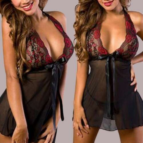 Sexy Lingerie Floral Sleepwear Lace Wire Free G-string Underwear Nightwear
