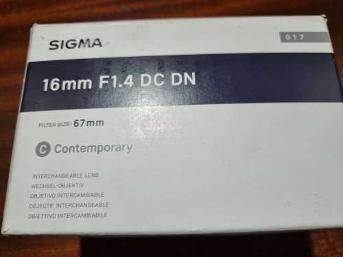 SIGMA 16MM F1.4 DC DN FOR SONY E NEVER BEEN USED OPEN BOX!