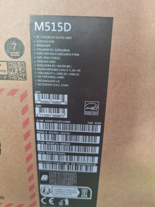 ASUS M515 AMD RYZEN 3 8GB 256GB SSD 15.6` FHD BRAND NEW IN BOX!
