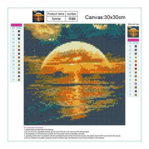 5D DIY FULL DRILL DIAMOND PAINTING BY NUMBER - RISING SUN TO SEA