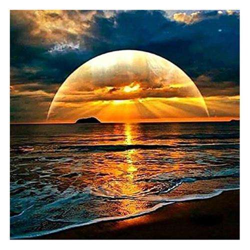 5D DIY FULL DRILL DIAMOND PAINTING BY NUMBER - RISING SUN TO SEA