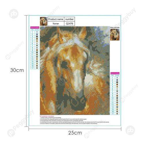 5D DIY FULL DRILL DIAMOND PAINTING BY NUMBER - HORSE