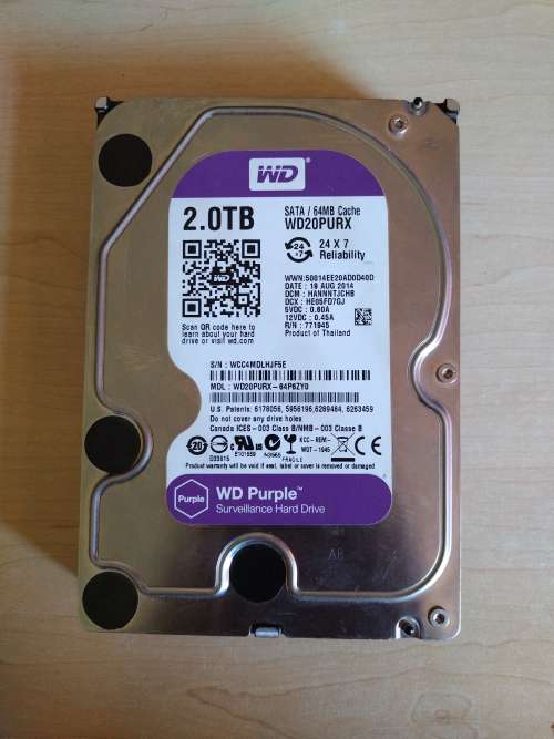 2TB Western Digital Purple Surveillance 3.5` Desktop Hard drive - 64mb Cache