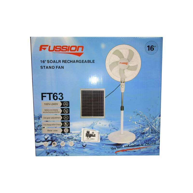 16 INCH SOLAR RECHARGEABLE STAND FAN