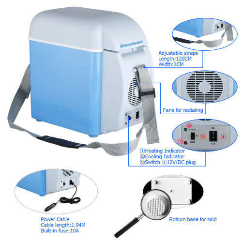 Portable Electronic Cooling & Warming Refrigerator - 7.5l Capacity
